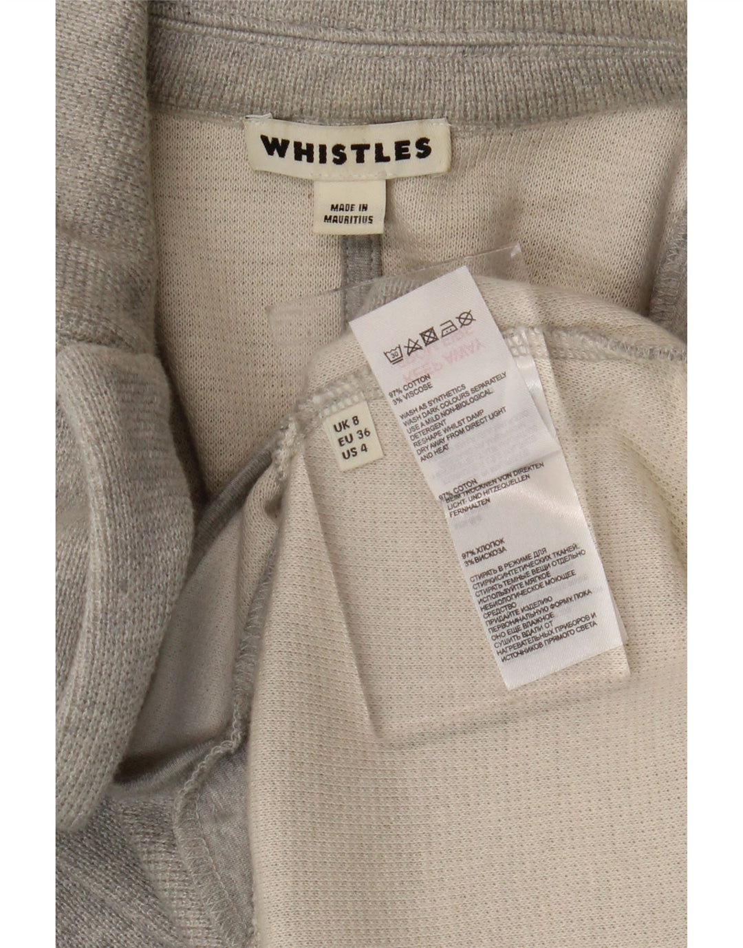 WHISTLES Womens 1 Button Blazer Jacket UK 8 Small  Grey Cotton