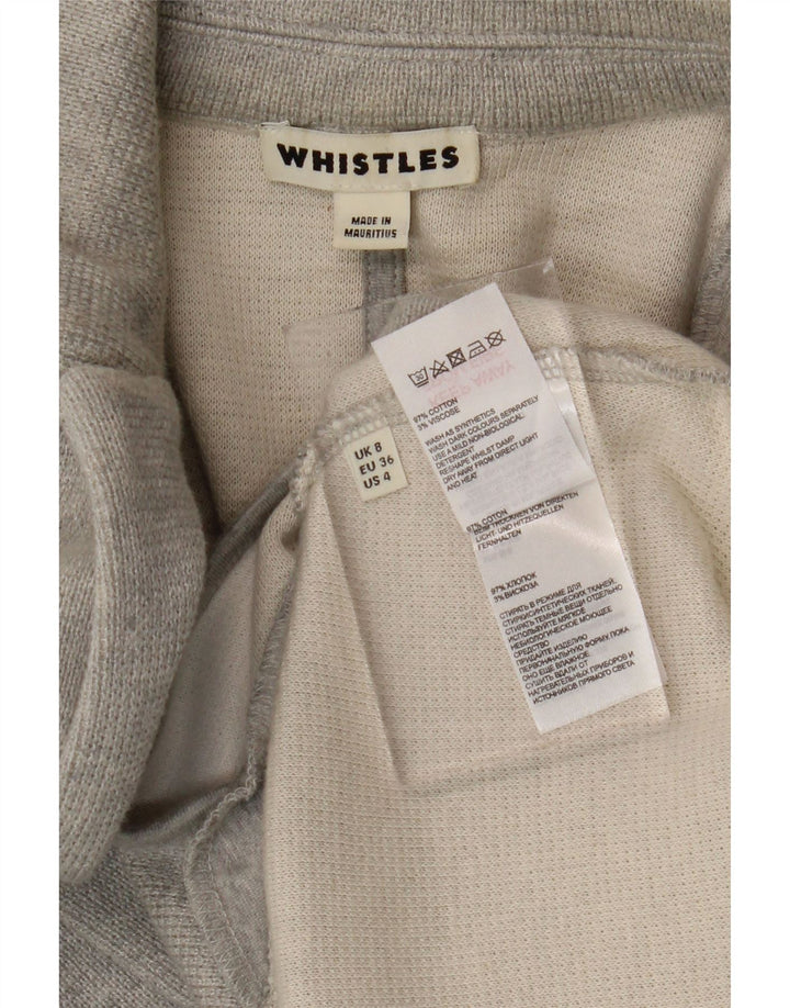 WHISTLES Womens 1 Button Blazer Jacket UK 8 Small  Grey Cotton