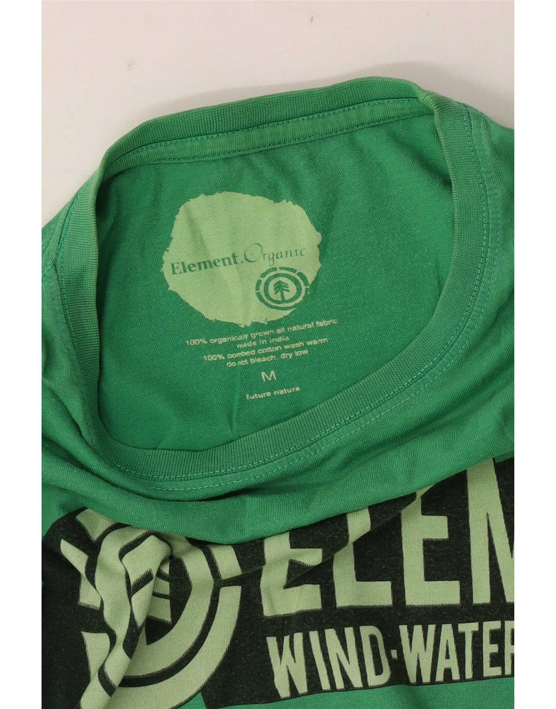 Tricou cu grafic pentru bărbați Element Top din bumbac verde mediu