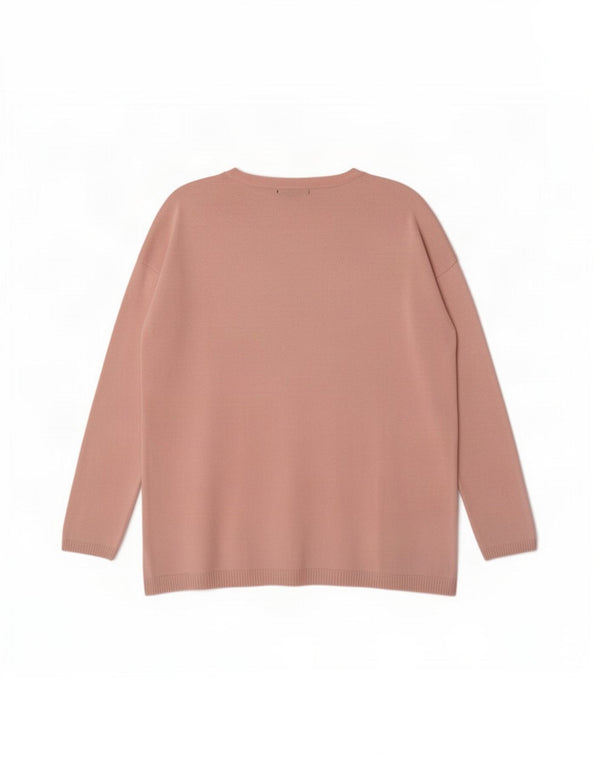 Pulover supradimensionat pentru femei Zara, cu gât de barcă, UK 14, Roz mediu