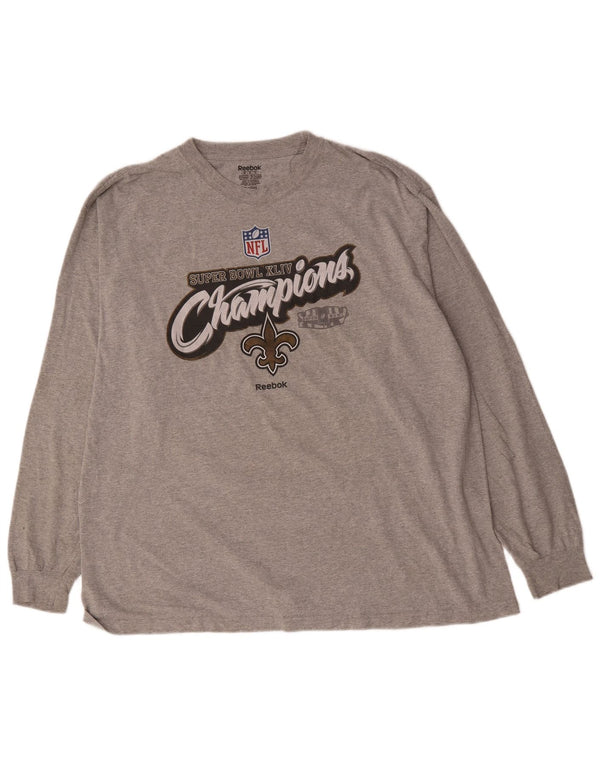 Reebok pentru bărbați New Orleans Saints tricot cu mânecă lungă, 2XL, gri pătat