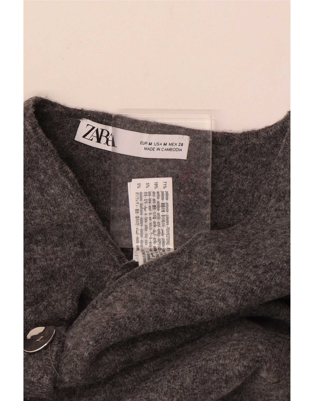 Vestă din tricot pentru femei Zara UK 12 Medium Gri Poliester