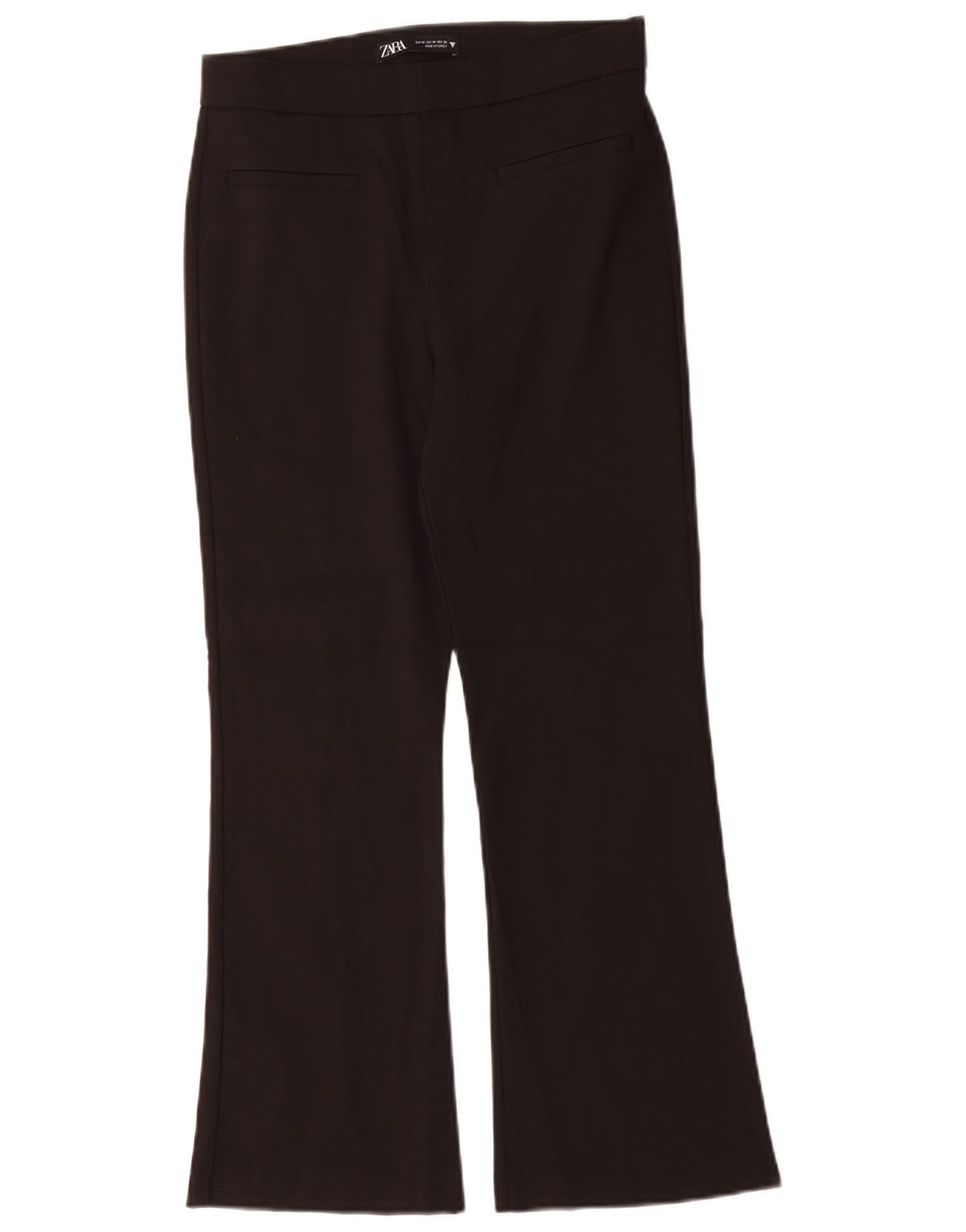 Pantaloni casual pentru femei Bootcut Zara Mediu L28 L26 Bumbac negru