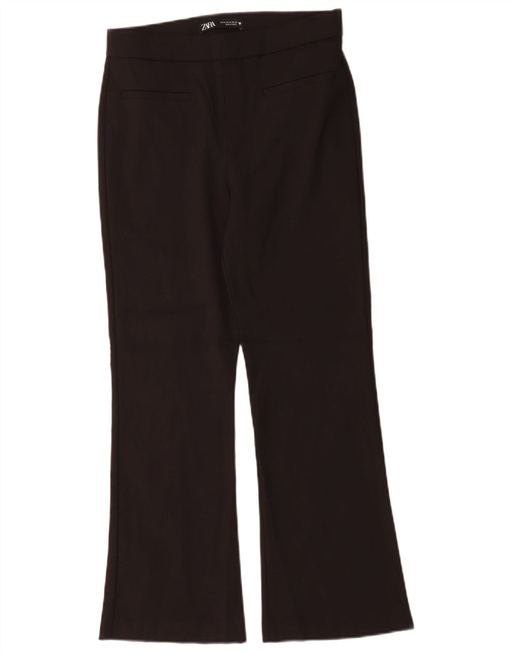 Pantaloni casual pentru femei Bootcut Zara Mediu L28 L26 Bumbac negru