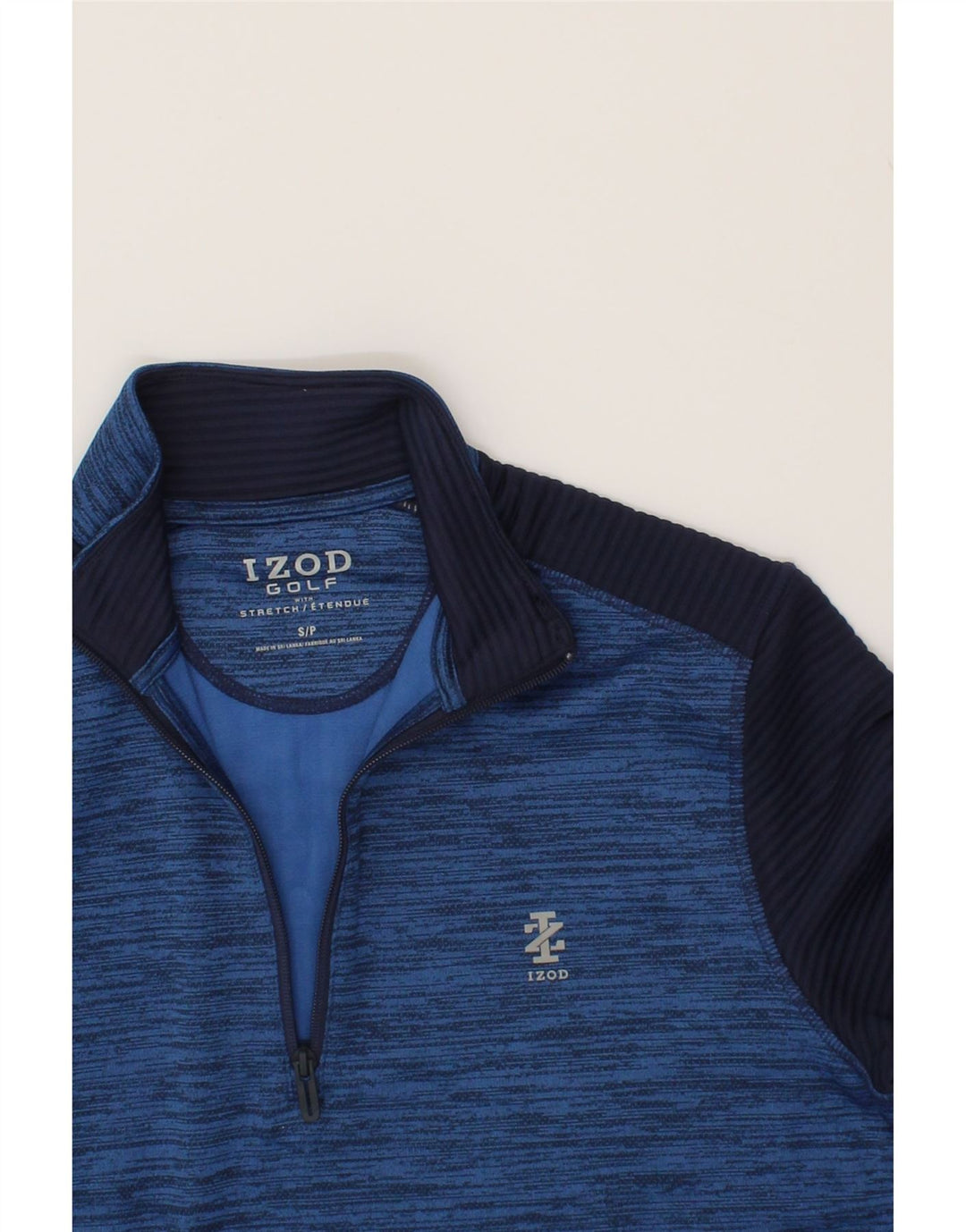 IZOD Mens Zip Neck Pullover Tracksuit Top Small Blue Colourblock Polyester Vintage Izod and Second-Hand Izod from Messina Hembry 
