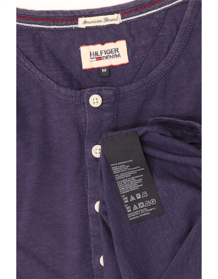 Top Henley pentru bărbați Tommy Hilfiger cu mânecă lungă, bumbac bleumarin mediu