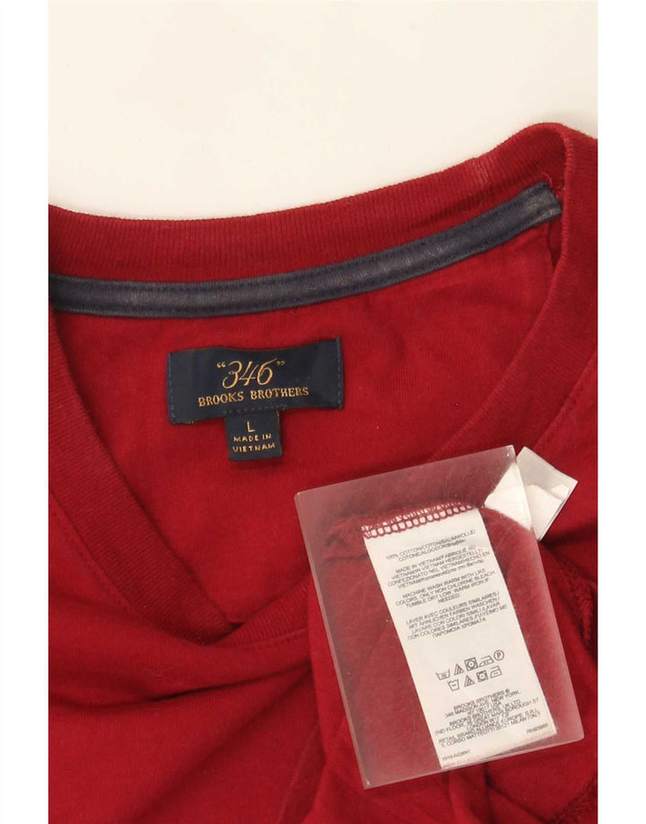 Top cu mânecă lungă, mare, roșu, Brooks Brothers