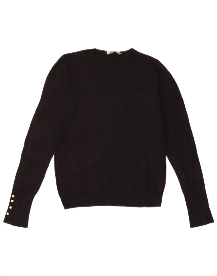 Pulover pentru damă Zara, cu gât turnut, UK 8, mic, negru, viscoză