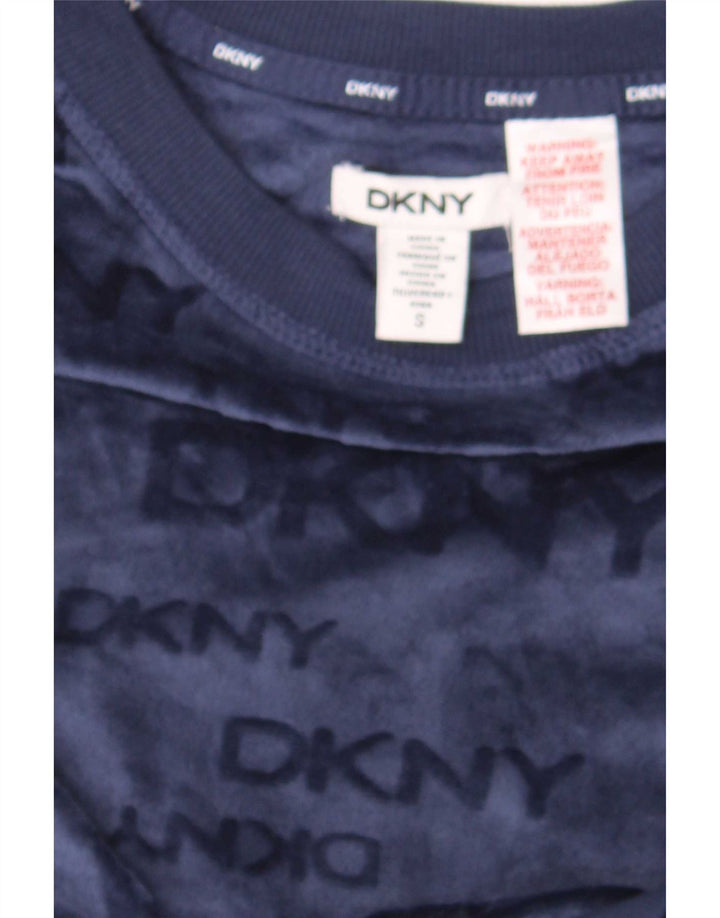 Dkny Pulover cu grafic supradimensionat pentru femei UK 10 Small Bleumarin
