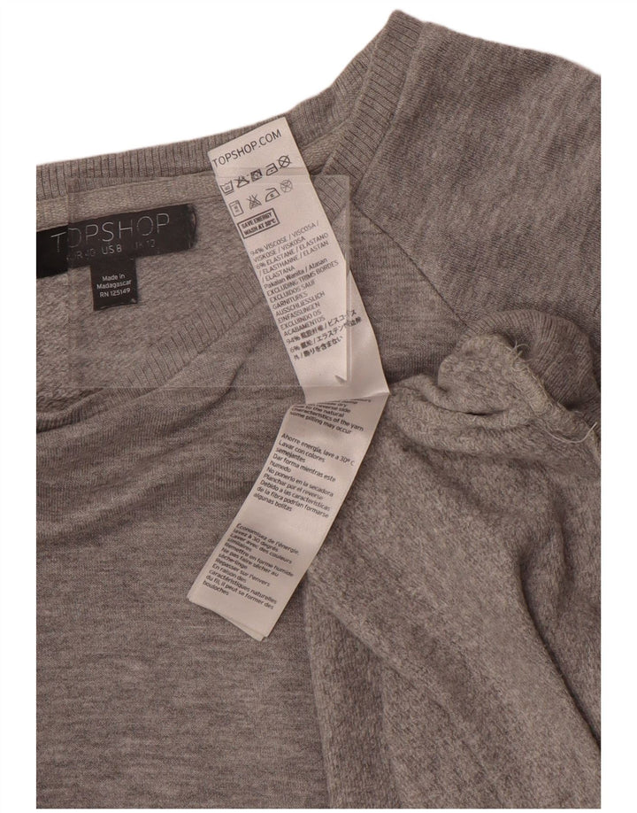 Pulover supradimensionat pentru femei Topshop UK 12 Viscoză gri mediu