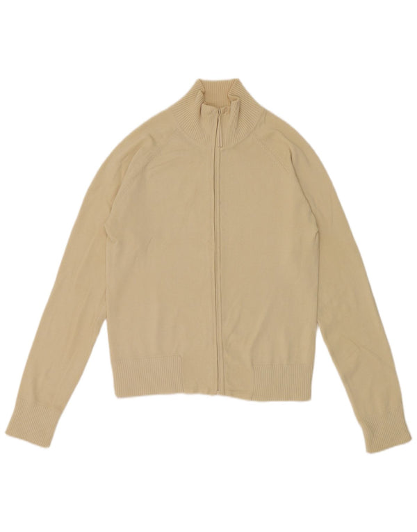 Pulover cardigan pentru femei Zara UK 12 Medium Bej Bumbac