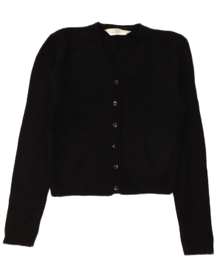 Pulover cardigan pentru femei Marks & Spencer UK 8 mic, negru, lana de miel