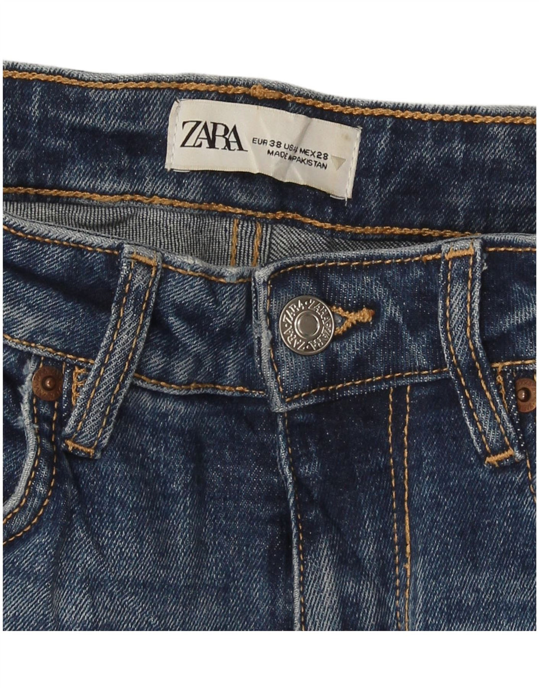 Blugi Drepți Femei Zara EU 38 Mici L30 L26 Albastru