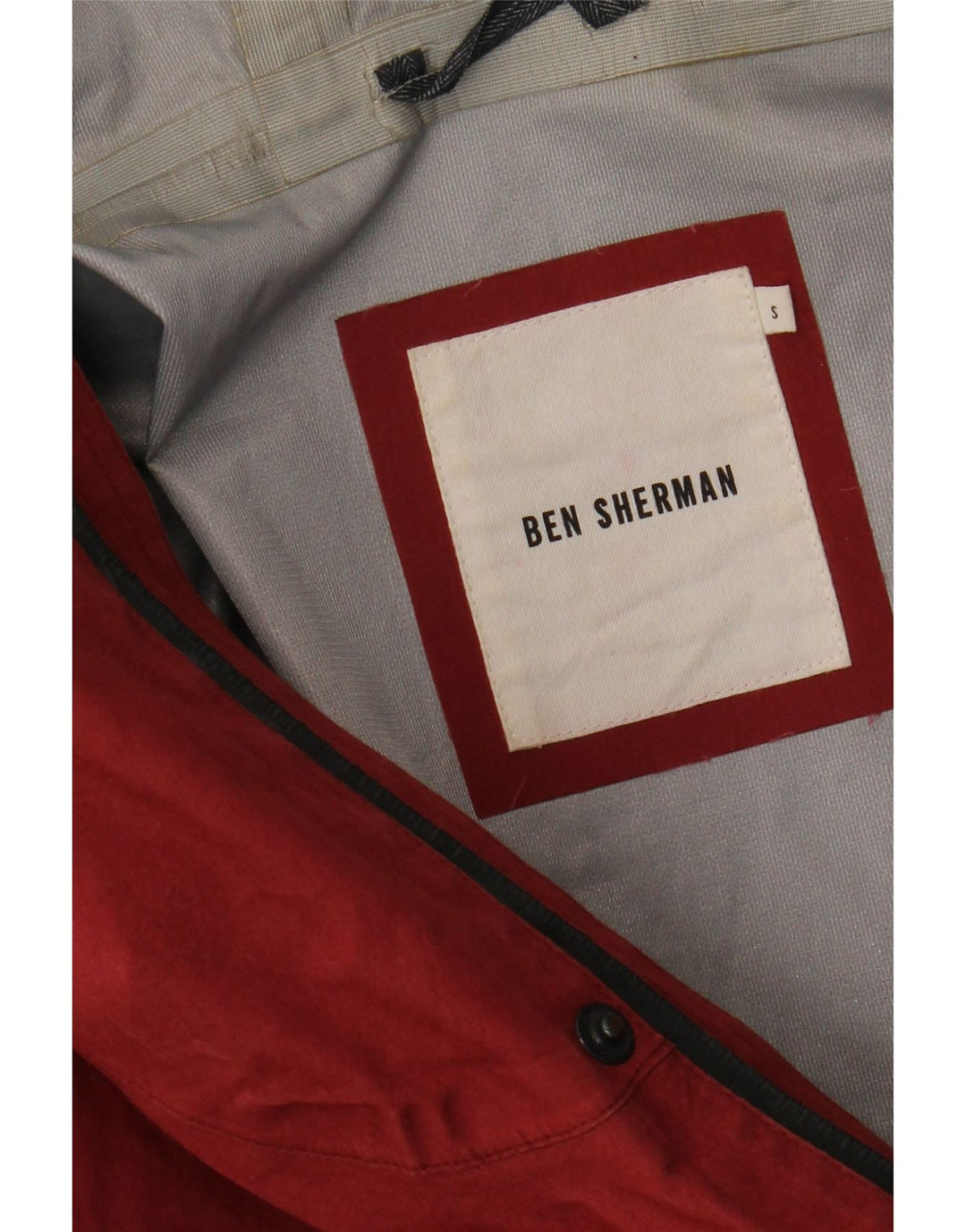 BEN SHERMAN Jachetă utilitare cu glugă pentru bărbați UK 36 Small Red