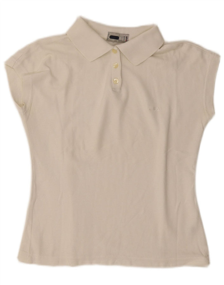Tricou Polo Crop Femei Fila US 8 Medium Alb Bumbac