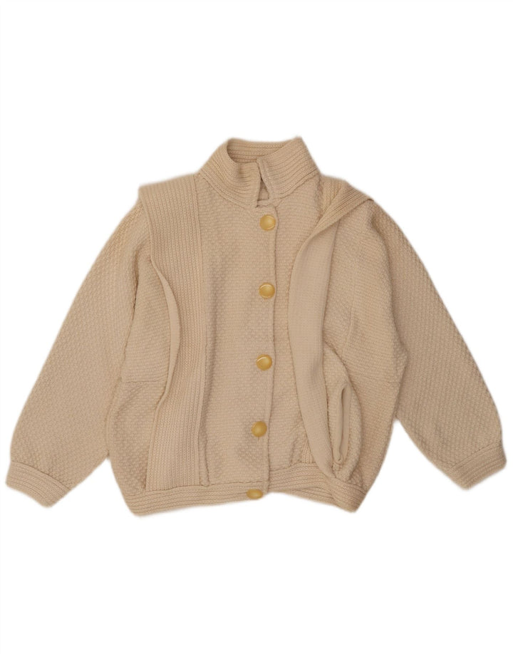 Pulover cardigan pentru femei VINTAGE UK 14 Bej mediu