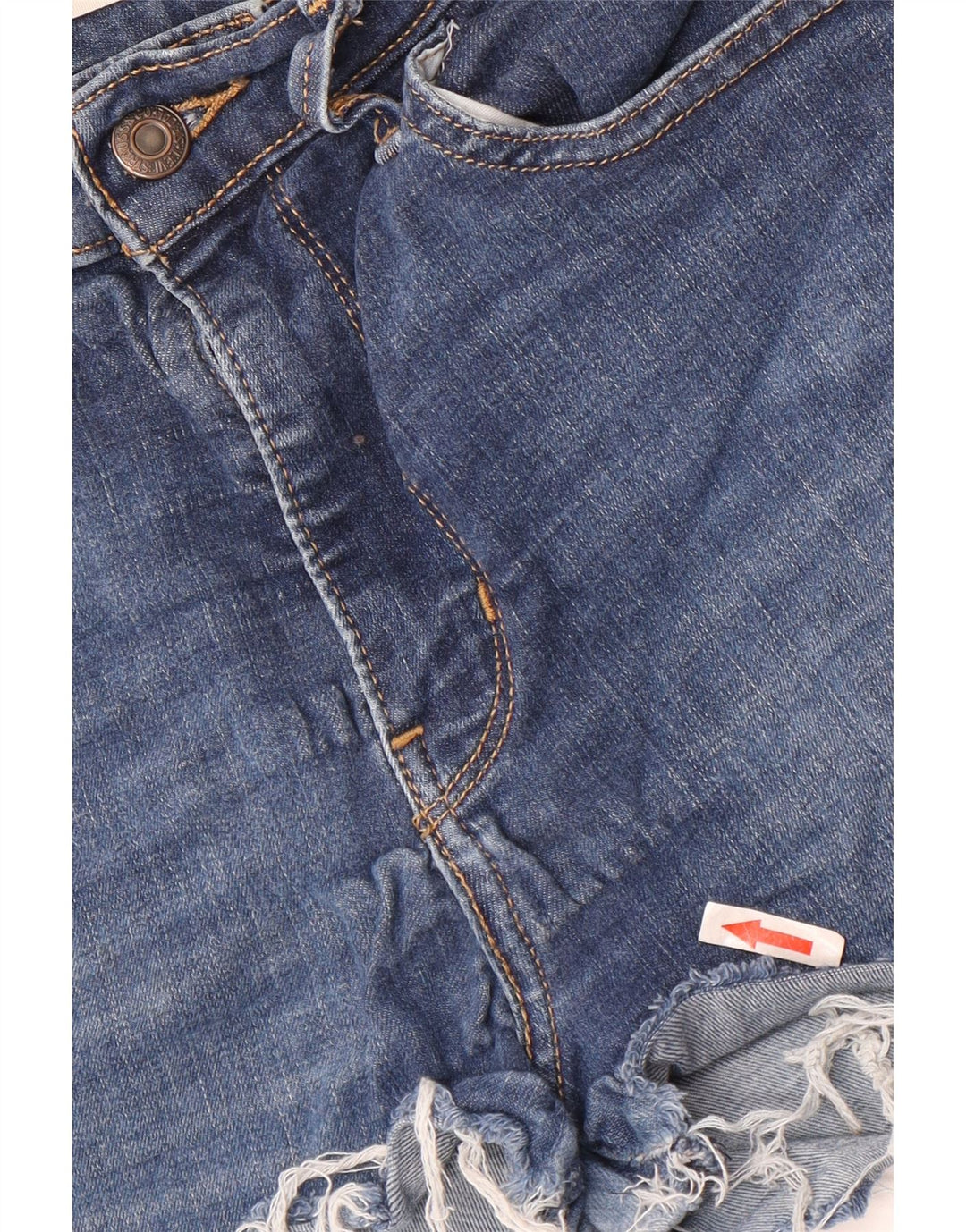 Pantaloni scurți din denim cu talie mare LEVI'S 720 W28, bumbac albastru mediu