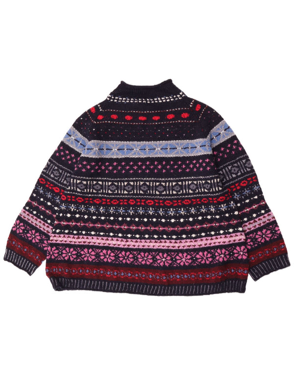 Pulover vintage cu gât țestoasă pentru femei UK 18 XL, retro, multicolor