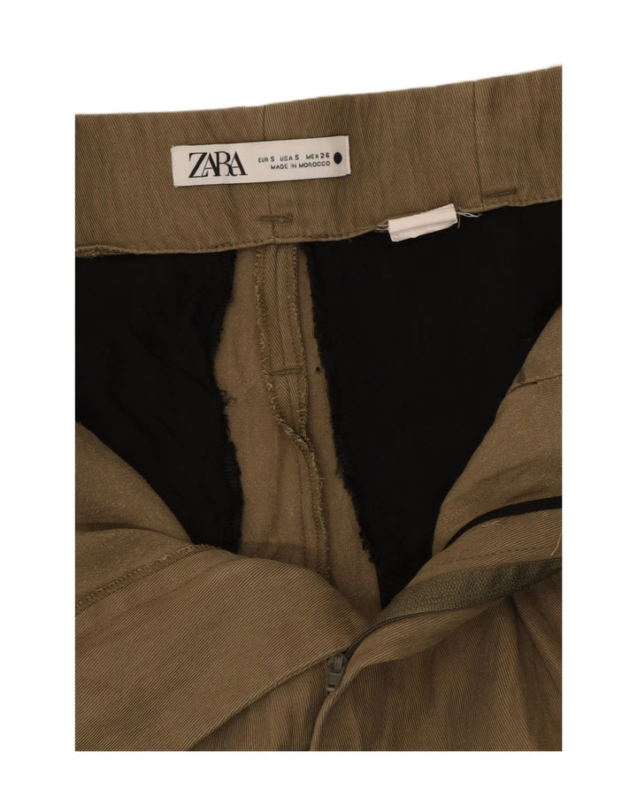 Pantaloni tăiați pentru femei Zara Mici L26 L24 Kaki