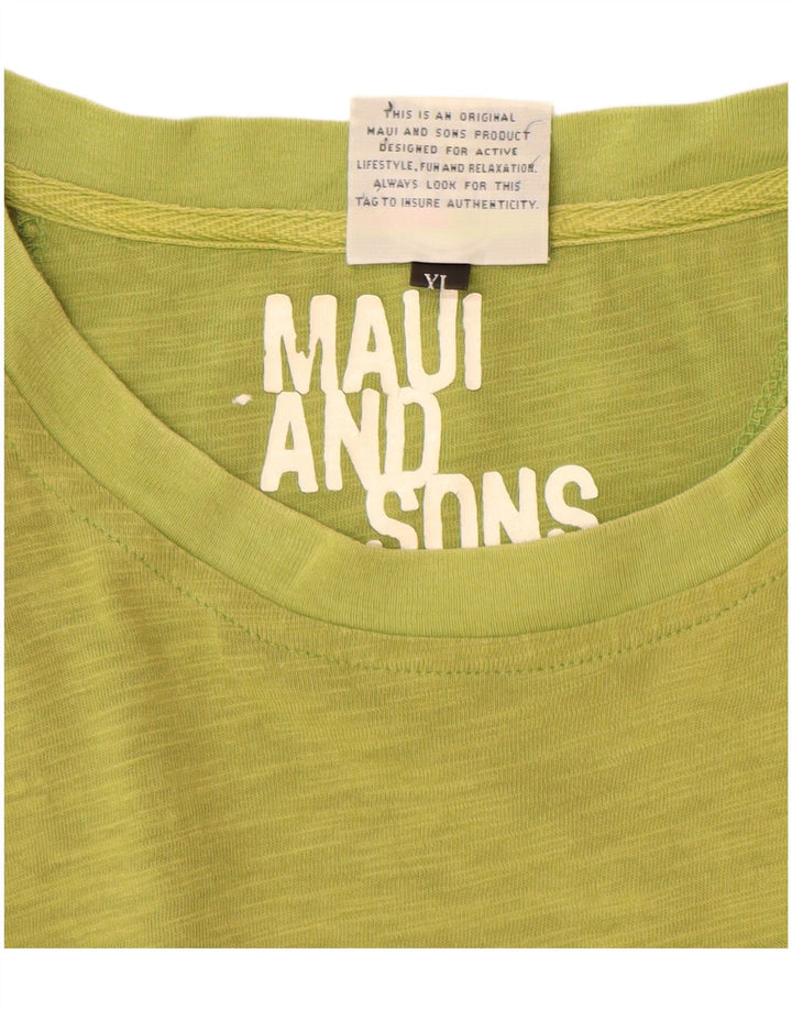 Tricou MAUI AND SONS pentru femei, UK 18 XL, bumbac cu pete verde
