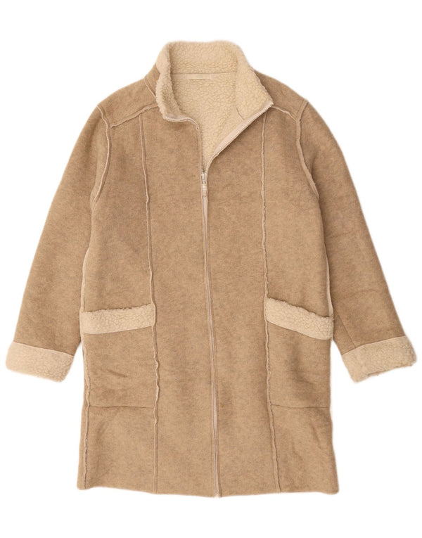 Pardesiu supradimensionat pentru femei Marks & Spencer Sherpa UK 10 Mic Bej cu pete