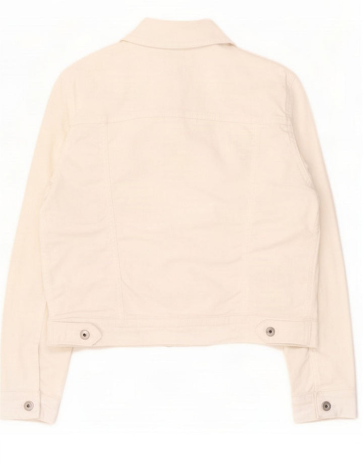 Zara Womens Denim Jacket UK 16 Large White Button