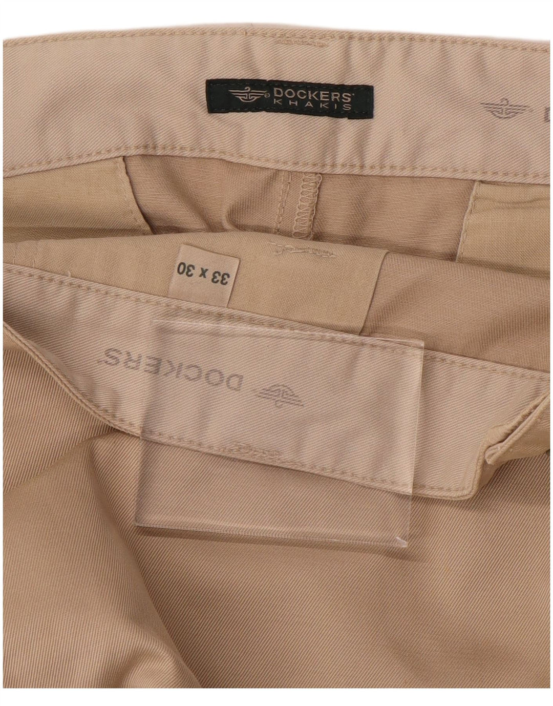 DOCKERS Pantaloni chino drepți kaki pentru bărbați W33 L30 bej