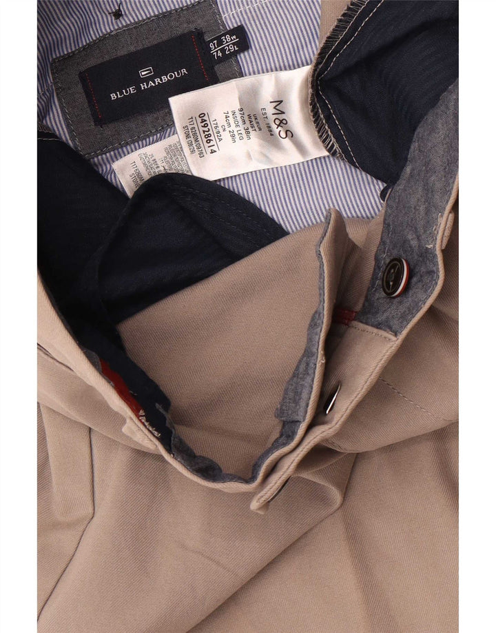 Marks & Spencer Pantaloni tăiați pentru bărbați Blue Harbour W38 L25 bumbac gri