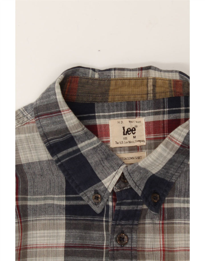 LEE Mens Shirt Medium Navy Blue Check Cotton Vintage Lee and Second-Hand Lee from Messina Hembry 