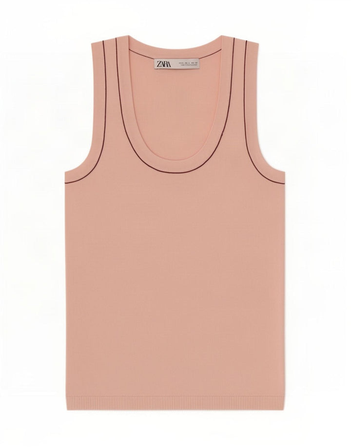 Vest Vest Top Femei Zara UK 8 Small Pink Viscose