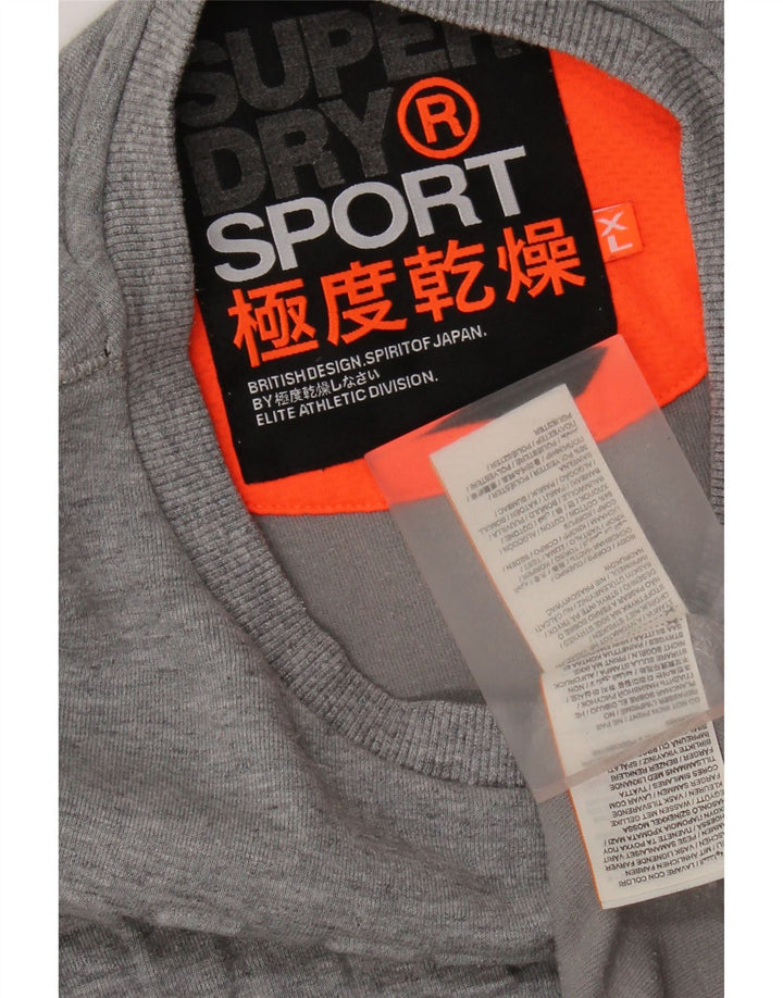 SUPERDRY Hanorac grafic pentru bărbați Pulover XL, bumbac cu pete gri