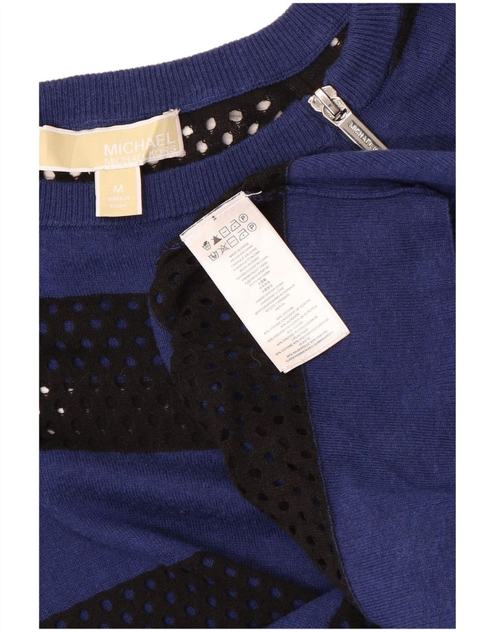 MICHAEL KORS Pulover pentru femei cu gât de barcă UK 12 Medium Blue Dunge