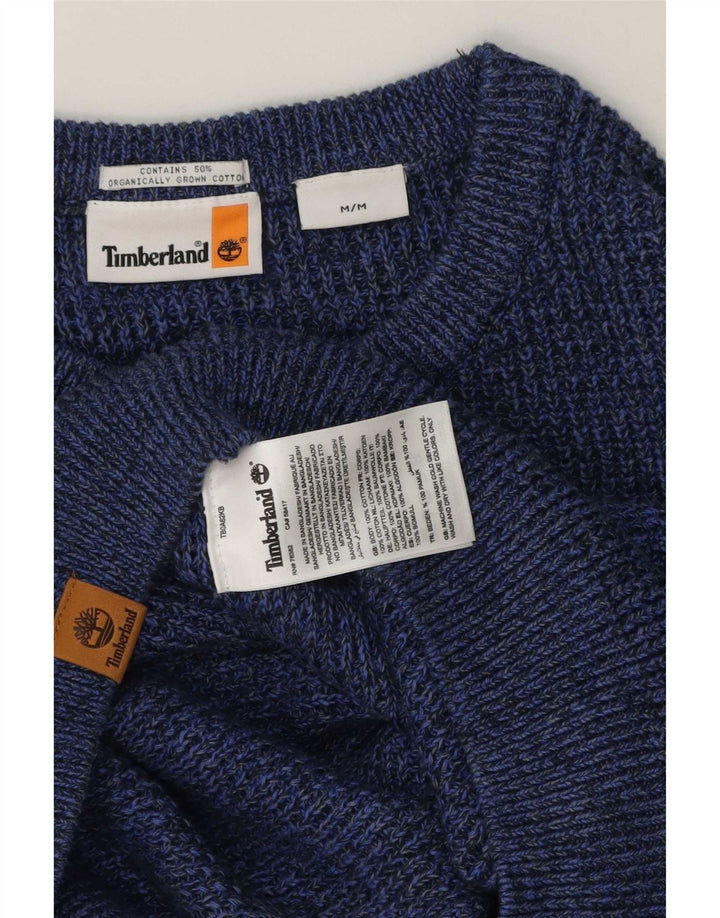 Pulover pentru bărbați Timberland cu gât crew, bumbac albastru mediu