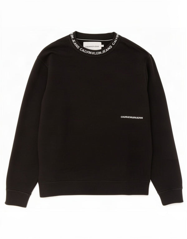 Hanorac grafic pentru bărbați Calvin Klein Jeans Jumper Bumbac mediu negru
