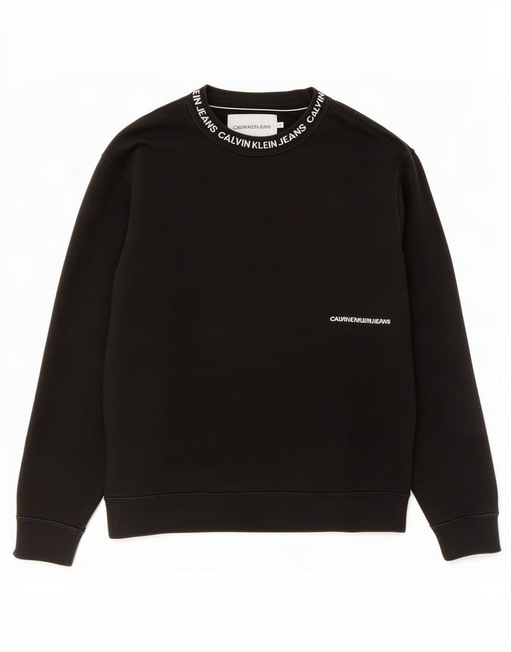 Hanorac grafic pentru bărbați Calvin Klein Jeans Jumper Bumbac mediu negru