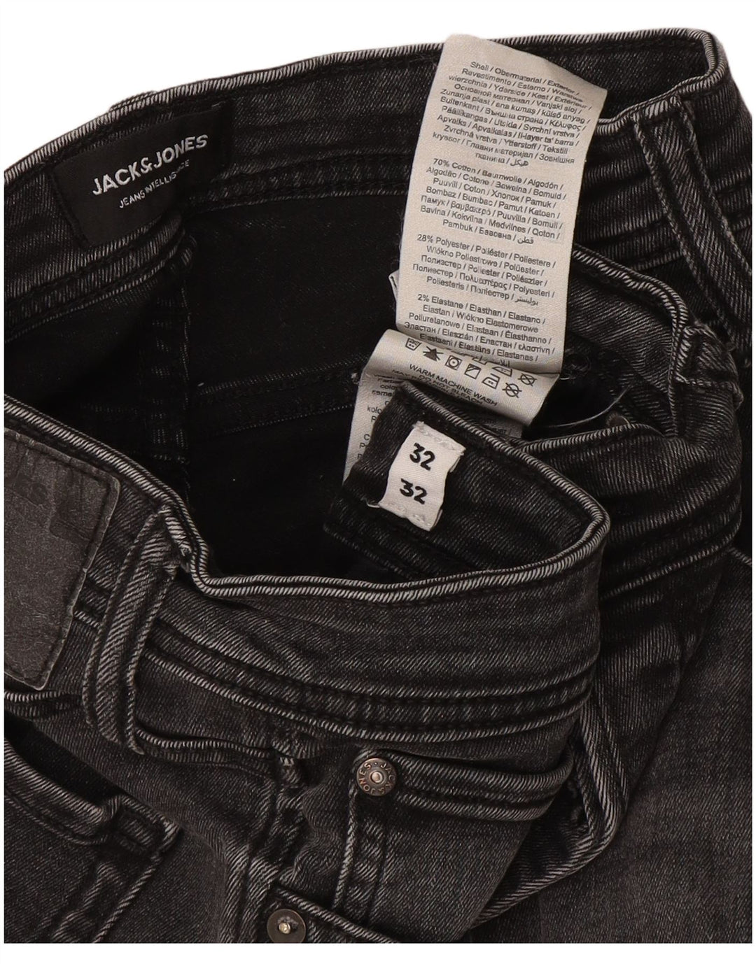 Blugi Jack & Jones GLENN Slim pentru bărbați W32 L32 bumbac gri