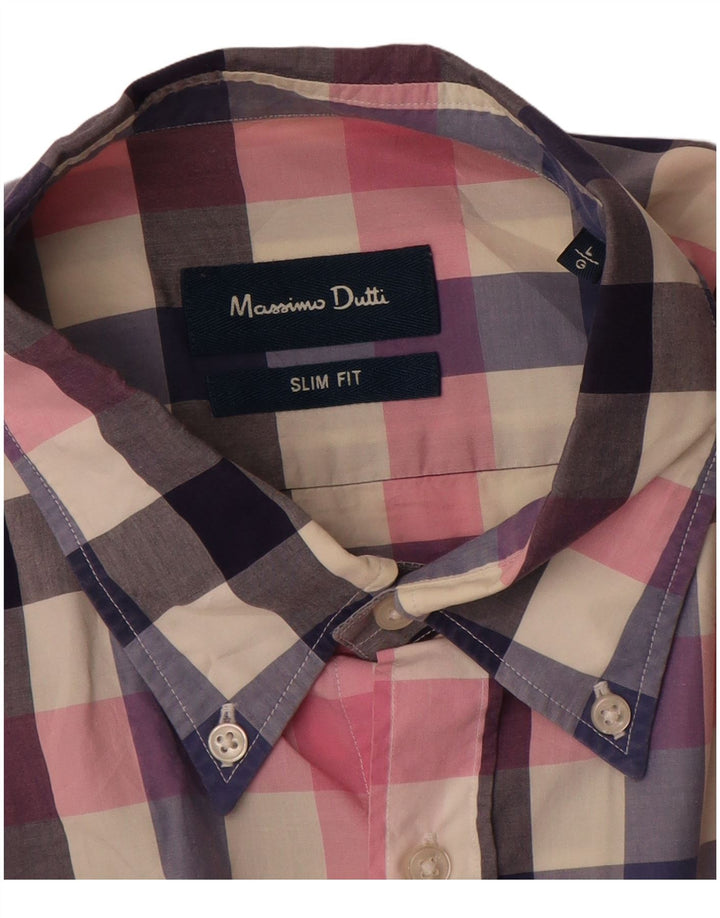 Cămașă pentru bărbați MASSIMO DUTTI Slim Fit, mare, multicoloră