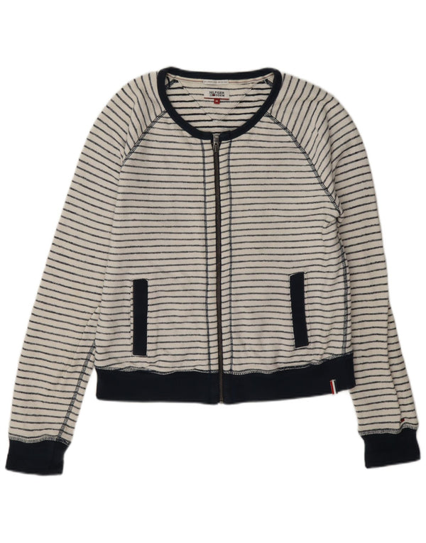 Jachetă de top pentru trening Tommy Hilfiger pentru femei UK 14 Medium White Striped