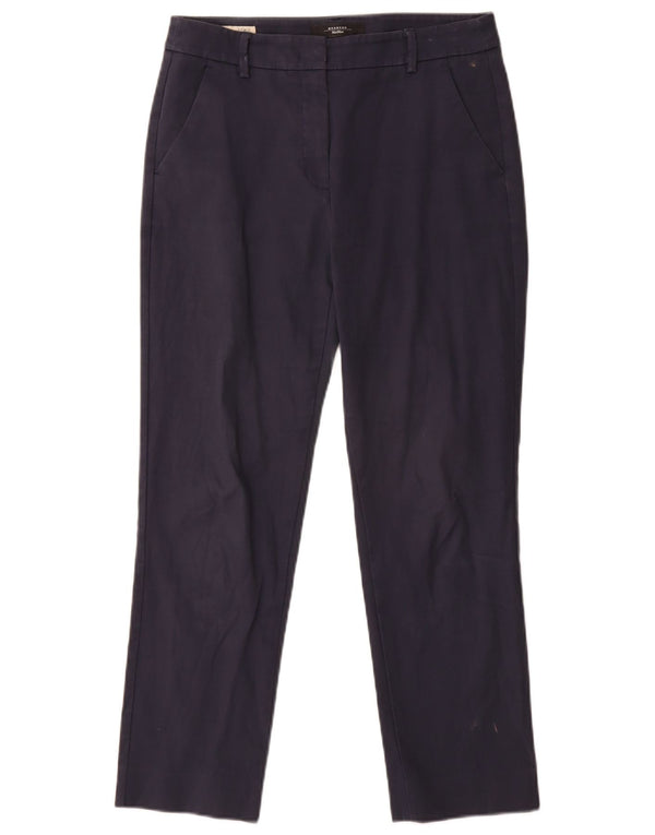 Max Mara Pantaloni chino de weekend pentru femei UK 8 Small W27 L26 Bleumarin