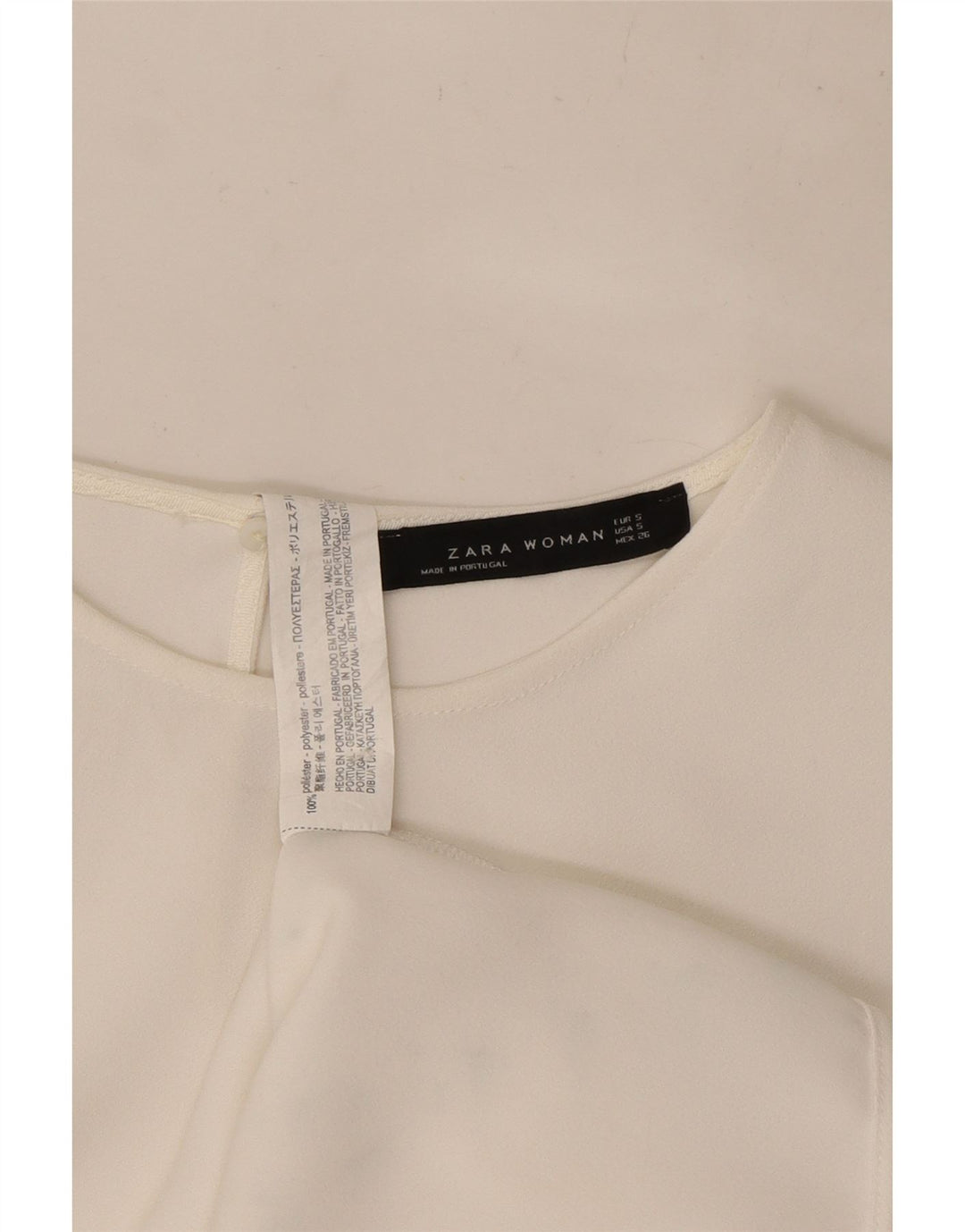 Bluză supradimensionată pentru femei Batwing Zara UK 10 Poliester alb mic