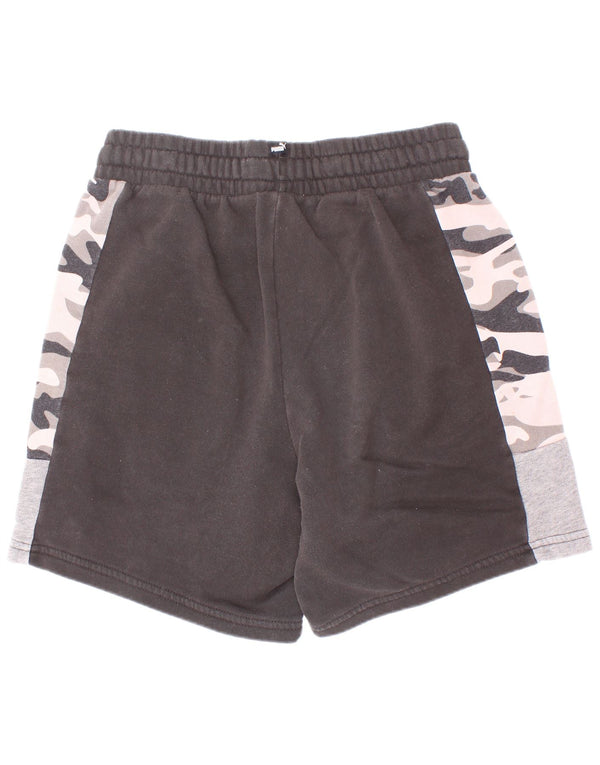 Pantaloni scurți sport Puma pentru băieți 13-14 ani, bumbac negru camuflat