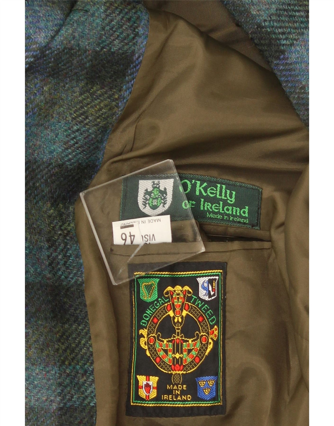 Jachetă vintage pentru femei cu 2 nasturi EU 46 XL Viscoză albastră