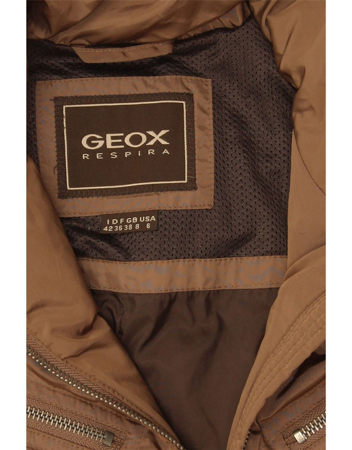 Jachetă căptușită supradimensionată pentru femei Geox Respira UK 8 Small Bej Poliester