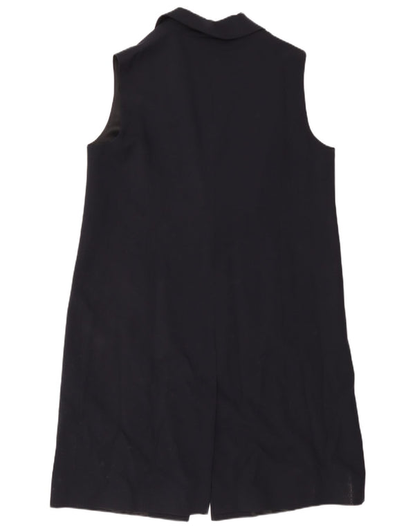Jaeger Womens Longline Sleeveless Blazer Jacket UK 16 Large Navy Blue