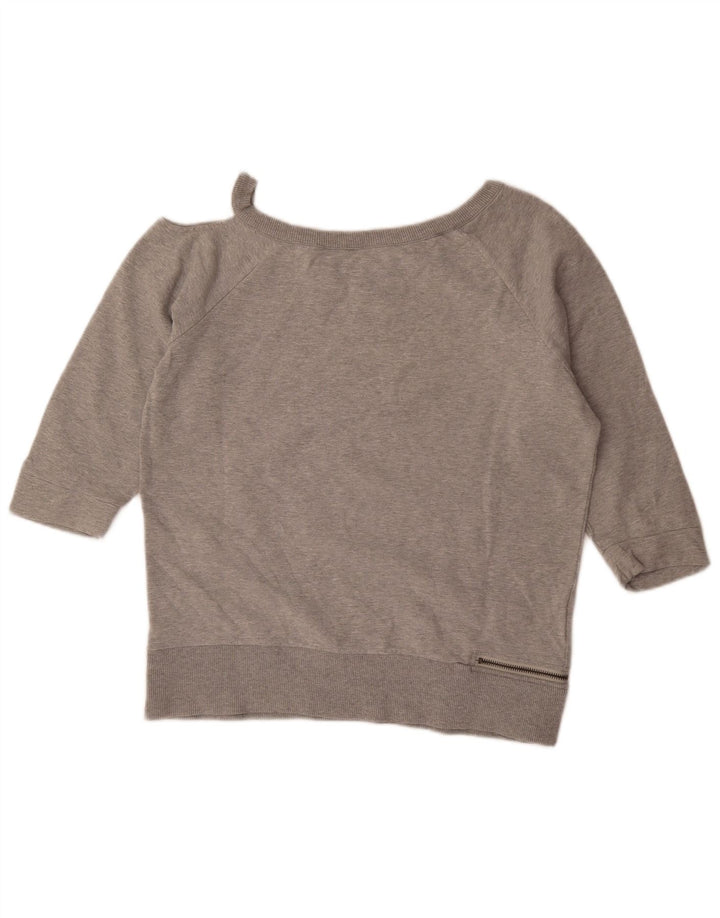Diesel Womens 3/4 Manecă pe un umăr Top UK 14 Medium Grey