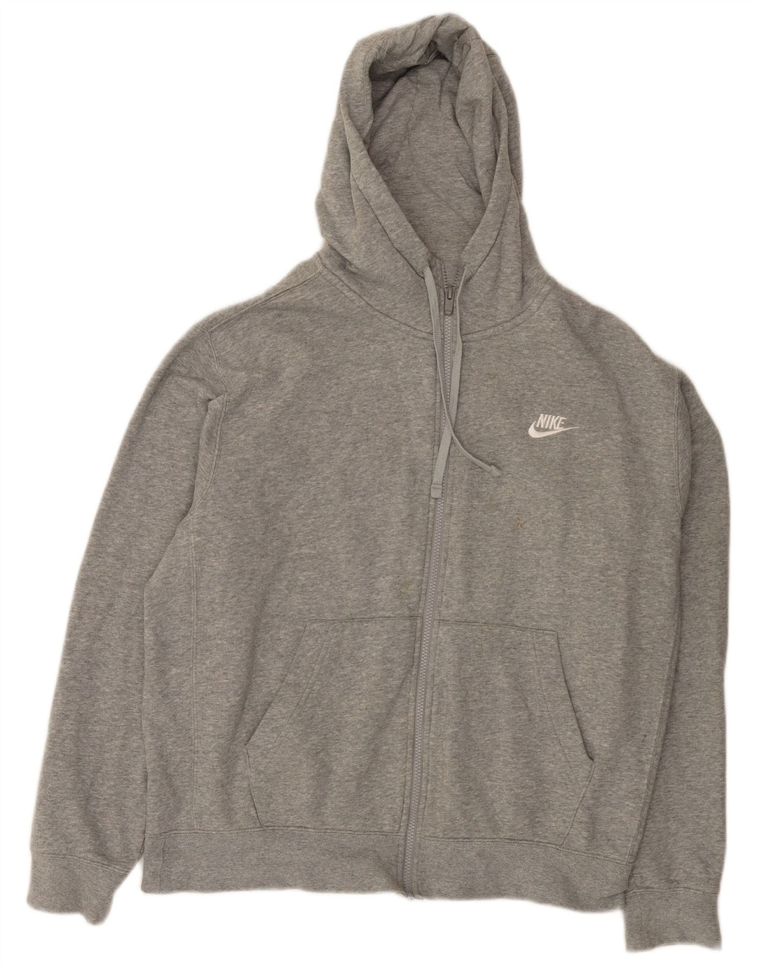 Pulover Nike pentru bărbați, cu fermoar, bumbac cu pete, gri mediu