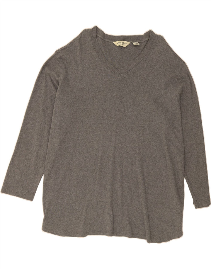 EDDIE BAUER Mens Top Long Sleeve 2XL Grey Cotton Vintage Eddie Bauer and Second-Hand Eddie Bauer from Messina Hembry 
