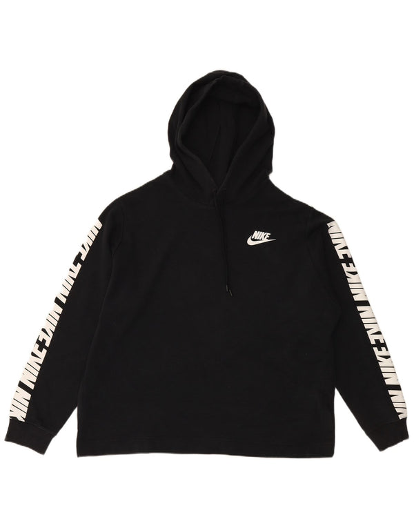 Pulover NIKE pentru damă, grafic supradimensionat, bumbac negru UK 18 XL