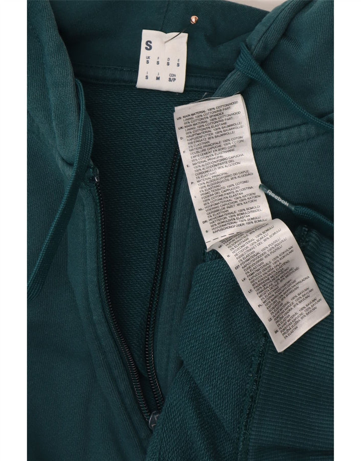 Pulover REEBOK pentru bărbați, cu fermoar, bumbac verde mic