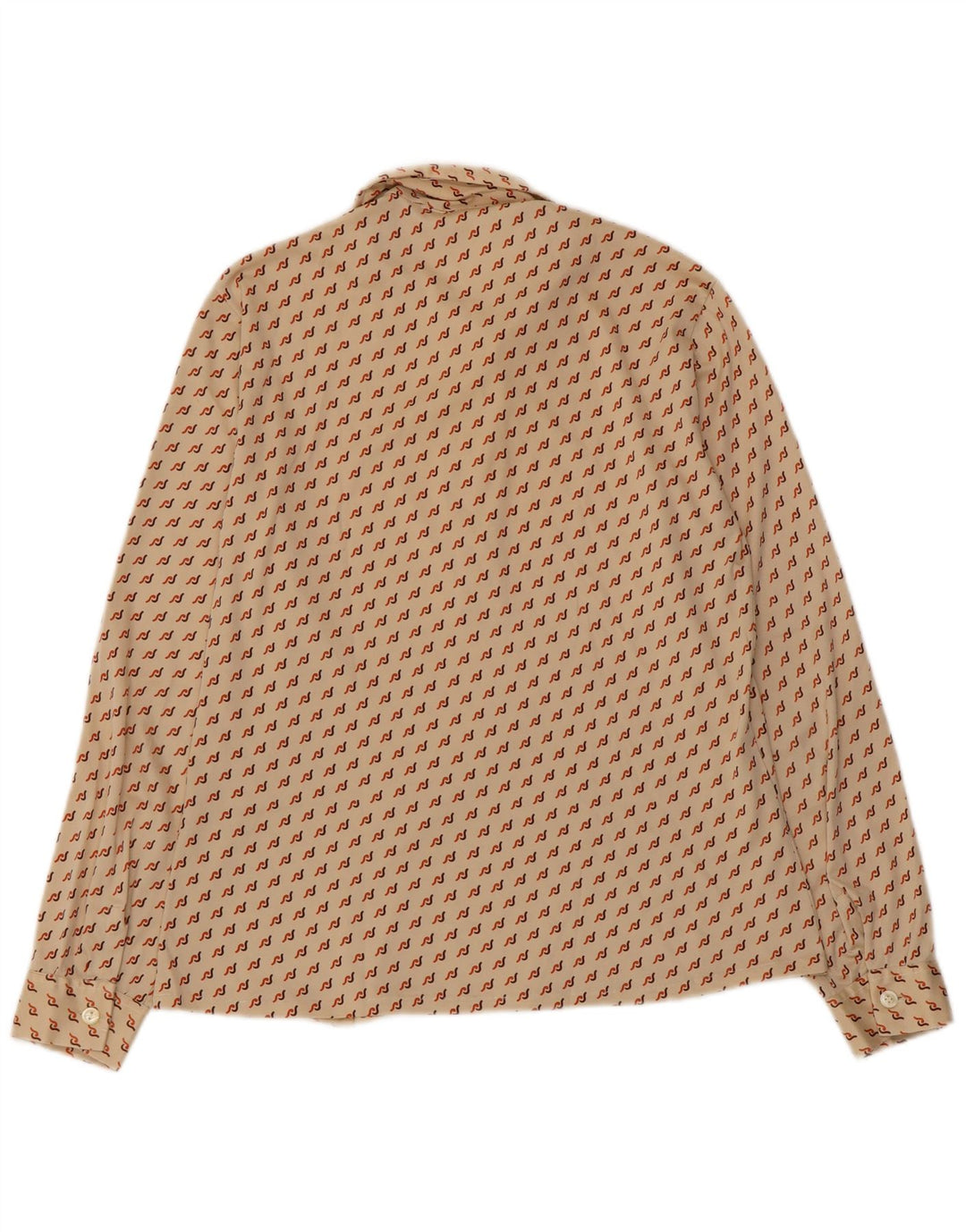 Cămașă pulover pentru femei VINTAGE UK 16 mare, bej, geometrică